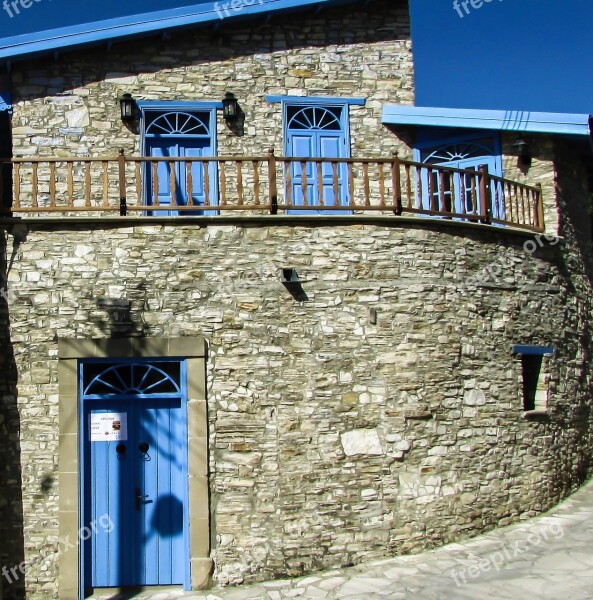 House Stone Architecture Traditional Blue