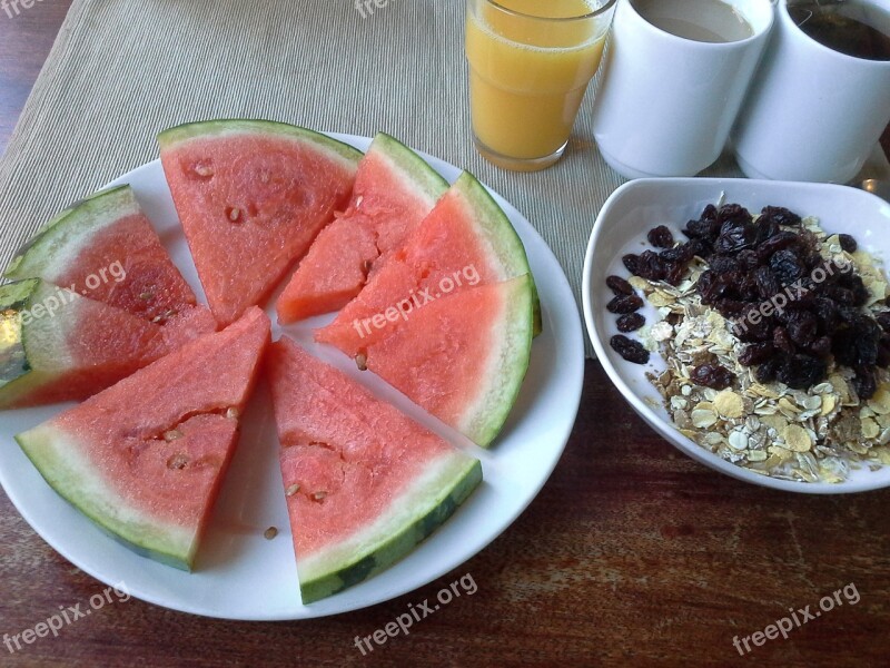 Breakfast Health Watermelon Juice Free Photos