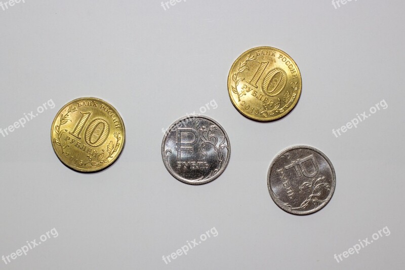 Ruble Money Coins Russian Crisis