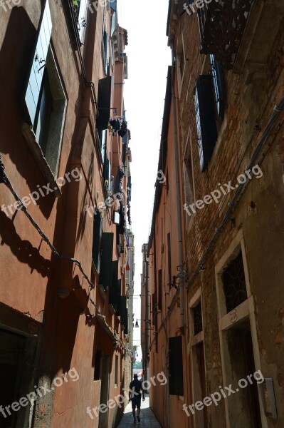 Alley Venice Narrow Street High Houses Walk