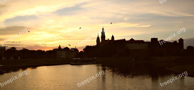 Wawel Kraków Sunrise Poland Landscape