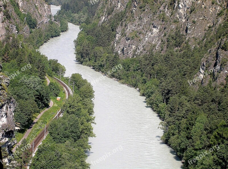 River Inntal Valley Train Panorama Tyrol