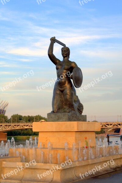 Warsaw Siren Mermaid Monument The Statue