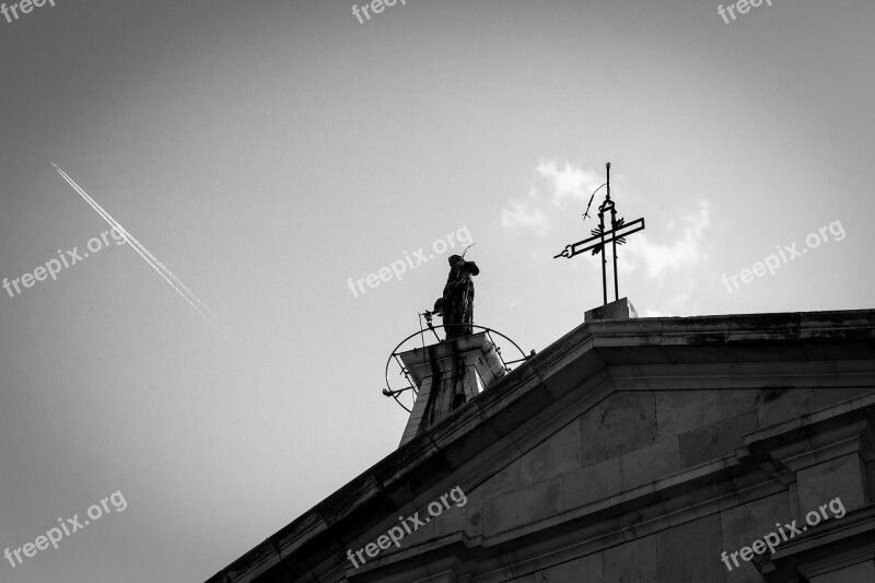 Rovinj Croatia Church S W Black White