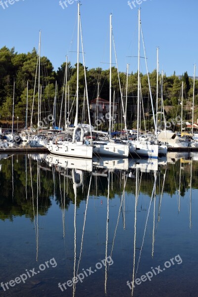 Reflection Summer Boat Sea Croatia