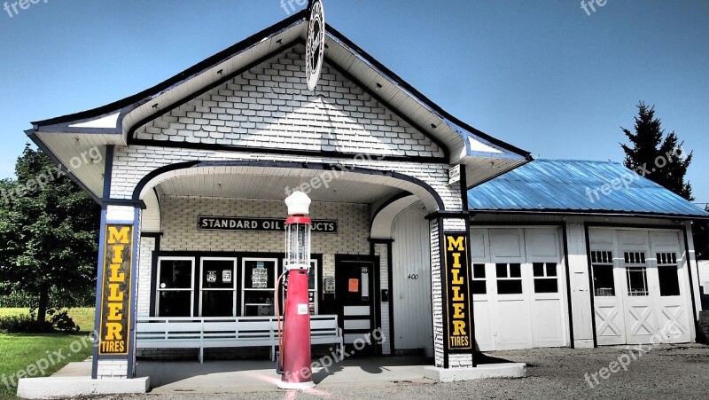 Route 66 Illinois Petrol Stations Old Decay