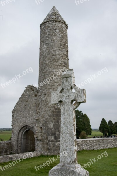 Clonmacnoise Monastery Religion Grave Celtic Cross