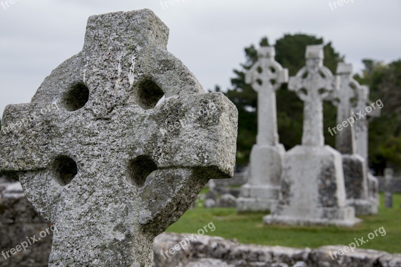 Clonmacnoise Monastery Religion Grave Celtic Cross