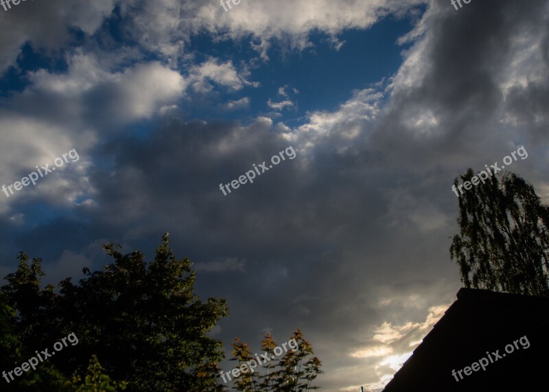 Sky Clouds Dark Black Highlights