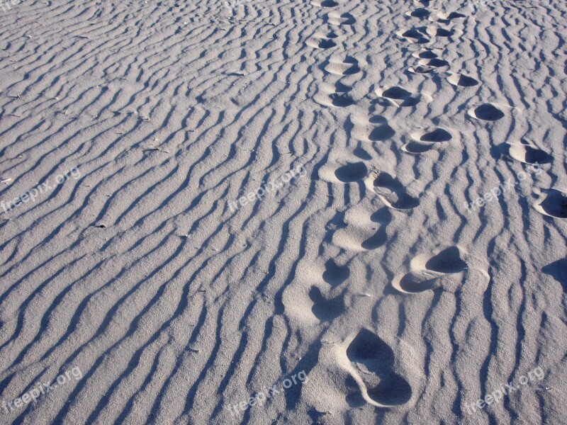 Beach Steps Lonely Away Sand