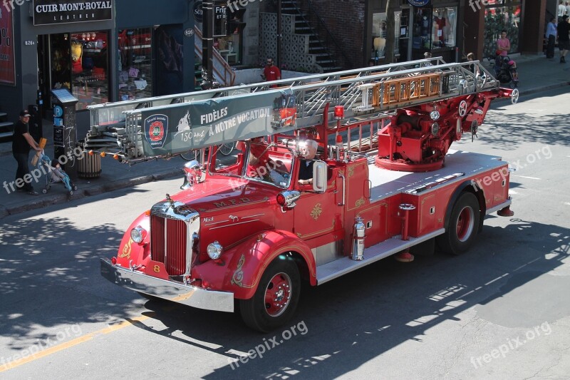 History Firefighter Truck Older Vehicles Rescuer