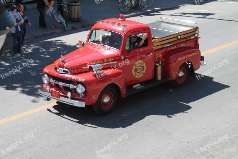 History Firefighter Truck Older Vehicles Rescuer