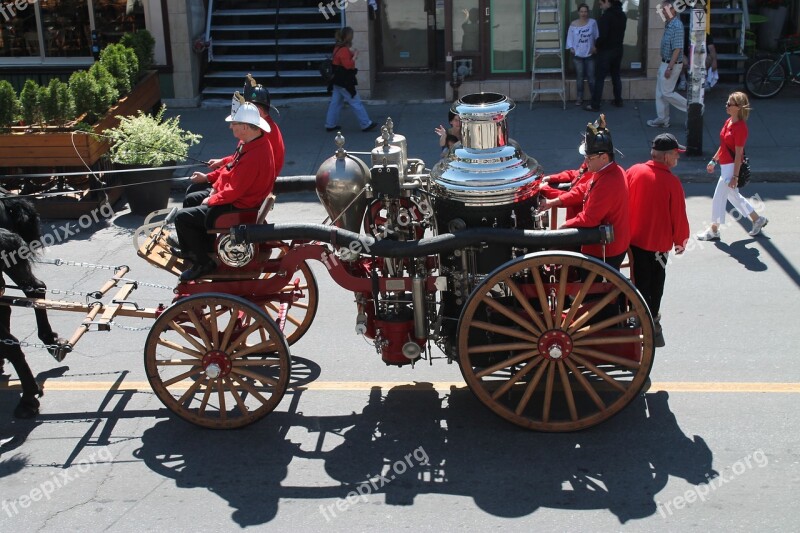 History Firefighter Truck Older Vehicles Horses