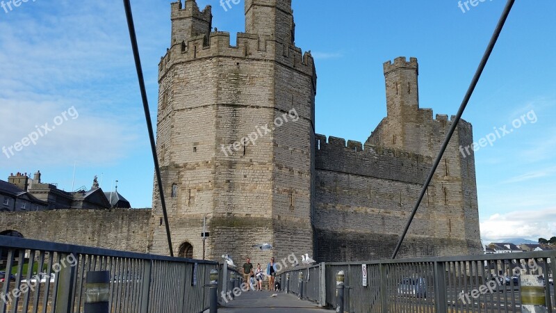 Castle Caernarfon Wales Medieval Historic