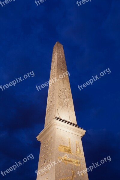 Obelisk Place Concord Parisnight Monument