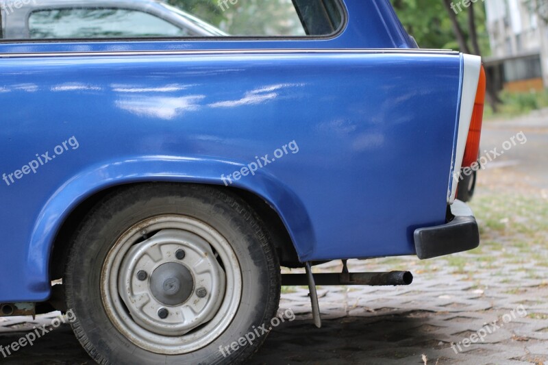 Blue Trabant Car Old Germany