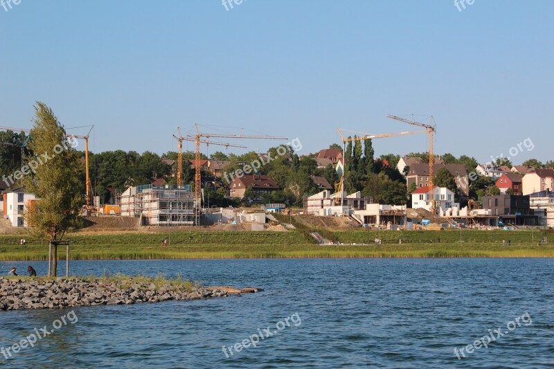 Build Building Vacant Lot Crane Phoenix Lake