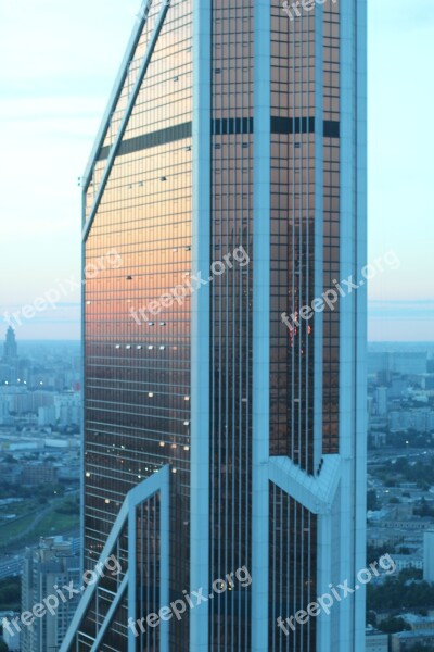 Moscow New City Sunset Mirroring Free Photos