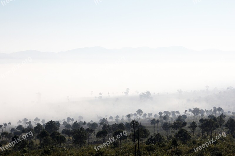 Nature Landscape Fog Kalaw Myanmar