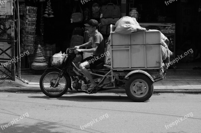 Vietnam Moped Transport Goods Human