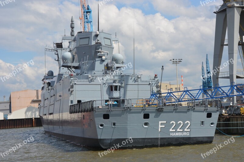 Hamburg Port Navy Frigate Shipyard