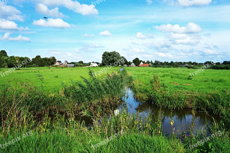 Dutch Landscape Landscape Polder Meadow Ditch