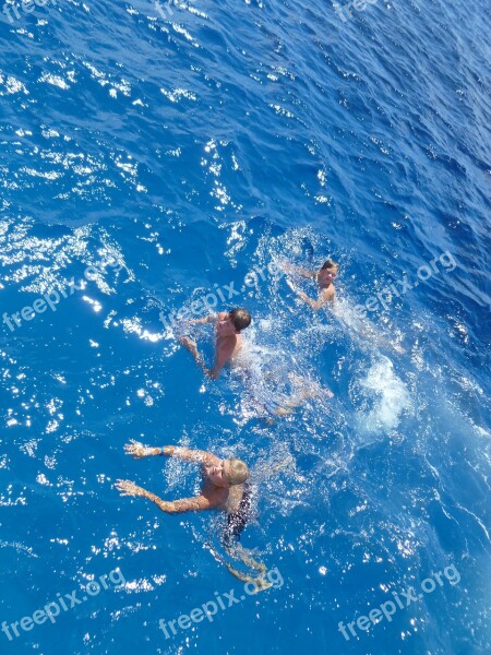 Swimming Blue Cayman Islands Swim Fun