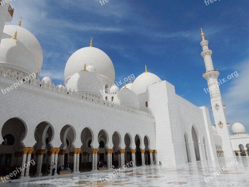 Abu Dhabi Mosque Emirates Architecture Islam