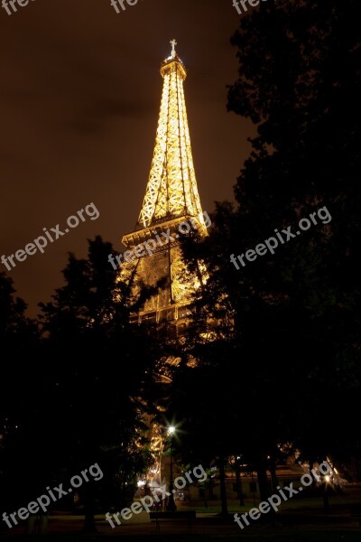 Paris Tower Eiffel City Night Free Photos