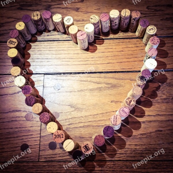 Wine Corks Heart Wine Cork Love