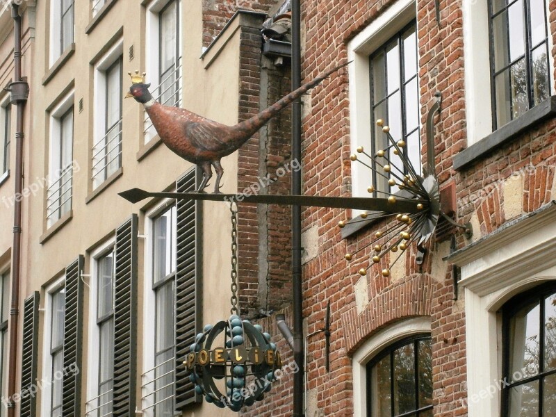 Shield Pheasant Facade Deventer Netherlands