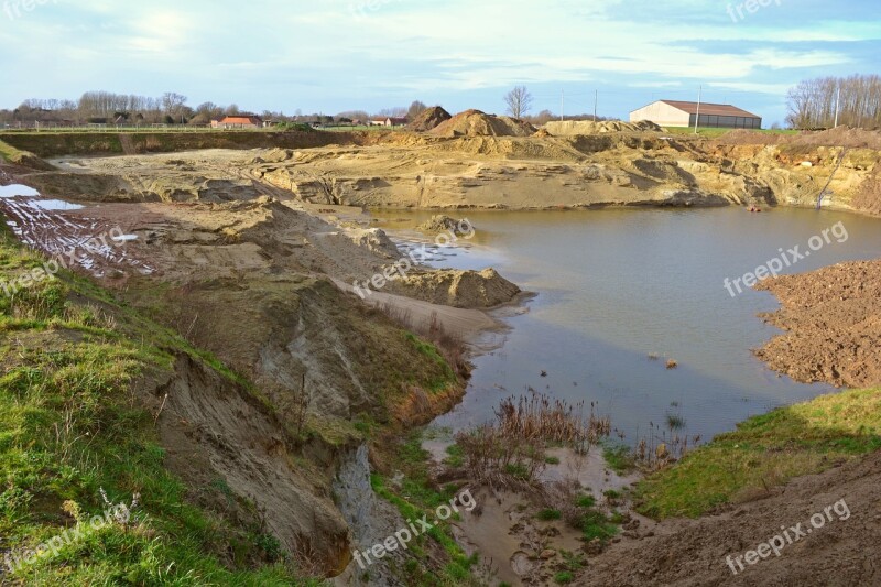 Sand Extraction Sand Quarry Quarry Pond Landscape