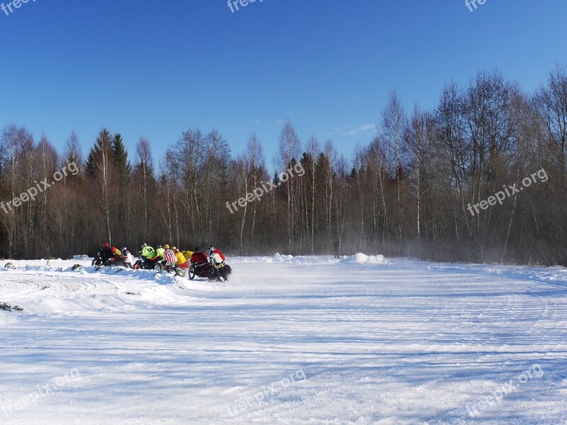 Skijoring Fast Acrobatic Race Winter Sports