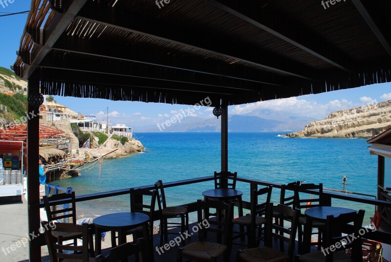 View Terrace Tavern Sea Matala