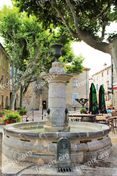 Fountain Village Square France Sea Peyriac Water