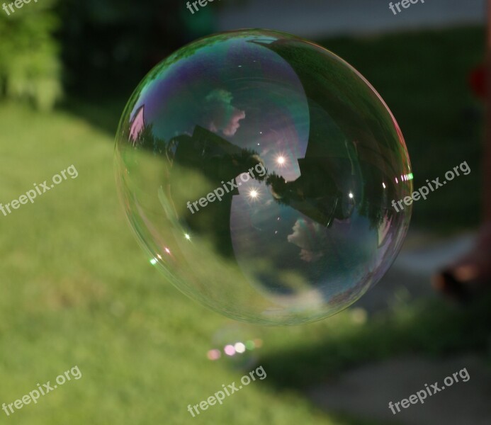 Soap Bubbles Green Bubble Refraction Realistic