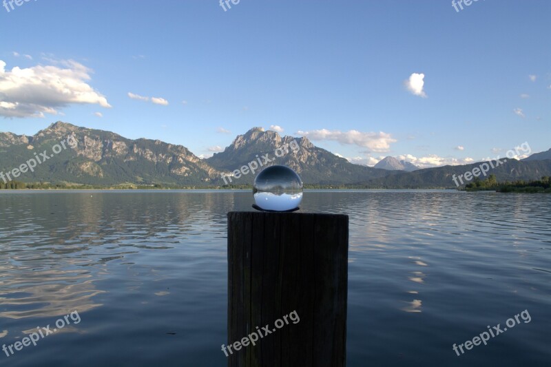 Globe Image Glass Ball Ball Lake Lake Forggensee