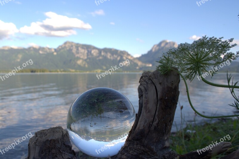 Globe Image Glass Ball Ball Lake Lake Forggensee