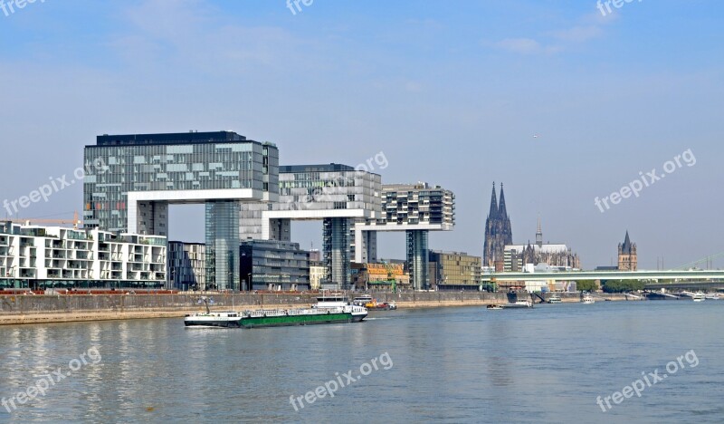 Cologne Crane Homes Landmark Rhine River Modern Architecture