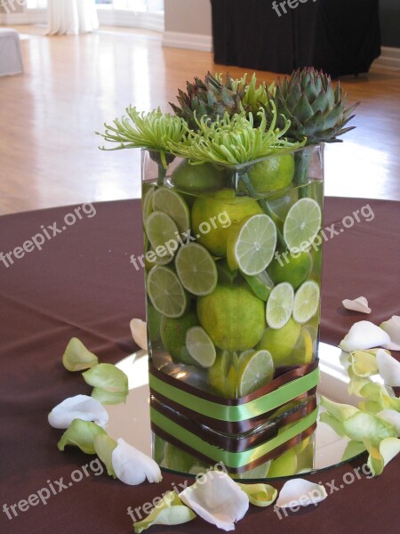 Limes Centerpiece Vase Green Decoration