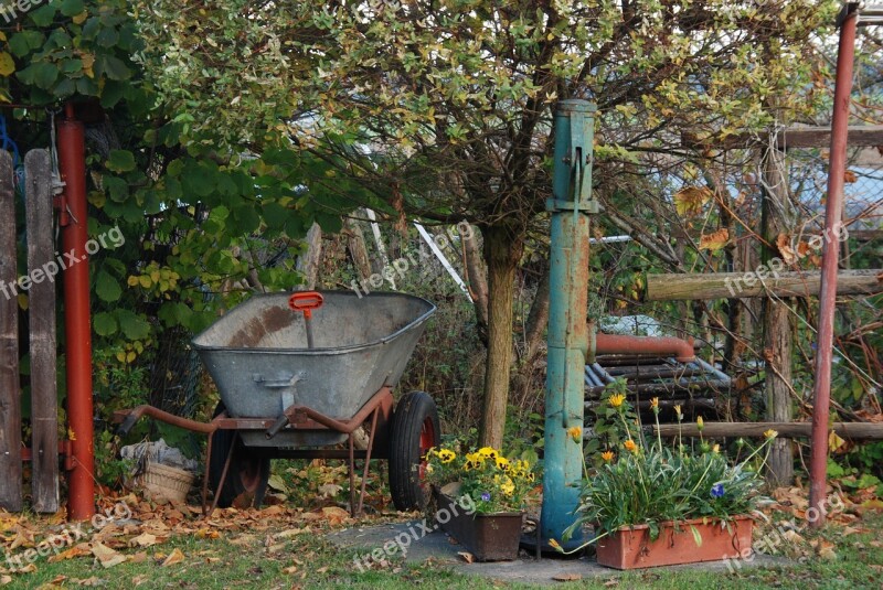 Garden Wheelbarrow Pump Autumn Free Photos