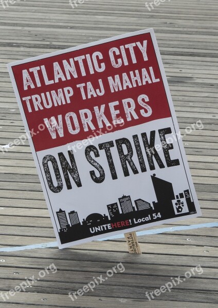 Atlantic City New Jersey Taj Mahal Trump Strike