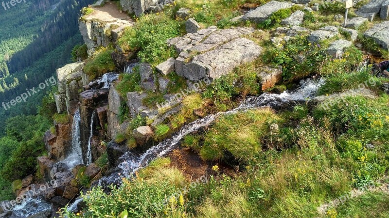 Waterfall Nature Green Current Beauty