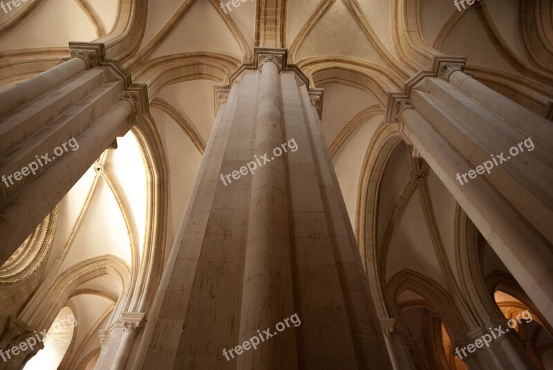 Portugal Cathedral Pillars Gothic Art Free Photos