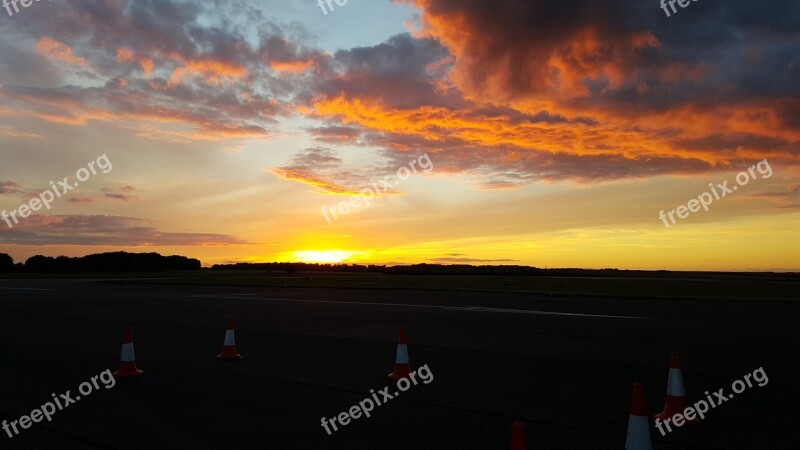 Sunset Airfield Lincolnshire Free Photos