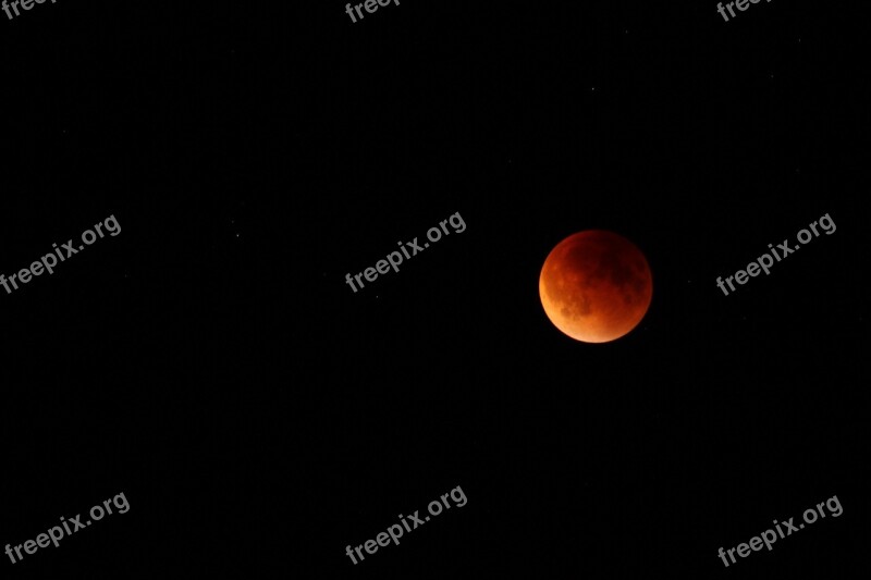 Moon Eclipse Lunar Sky Red