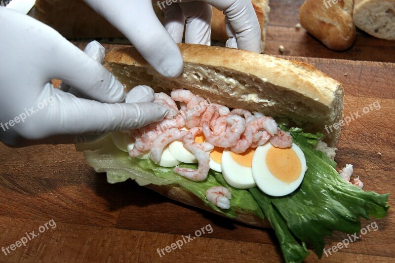 Sandwich Food Eggs Prawns Cooking