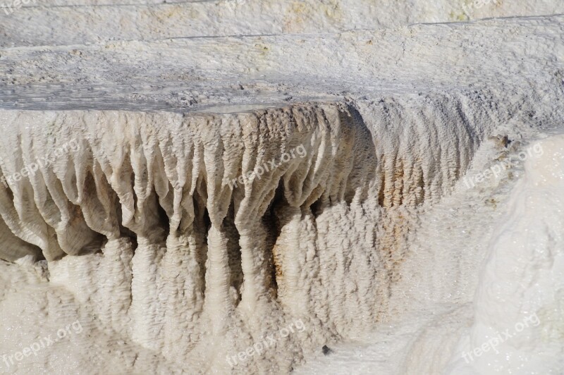 Lime White Water Deposit Thermal Spring