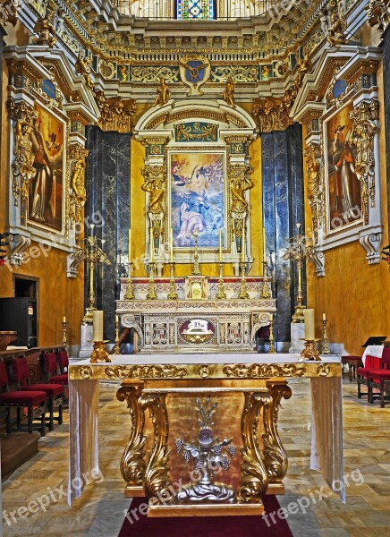 Nice Cathedral Main Altar Palatial Italian Baroque