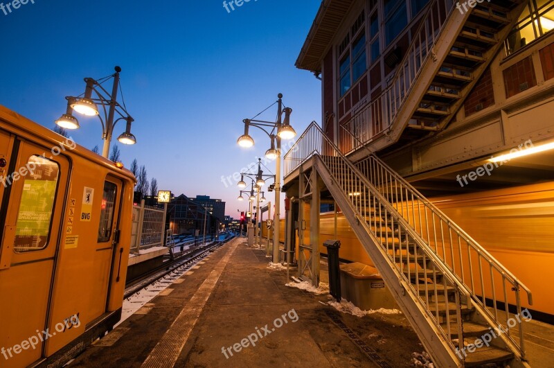 Berlin Train Winter Evening Train City